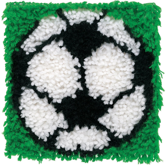 Caron Wonderart Latch Hook Kit 8"X8"-Soccer