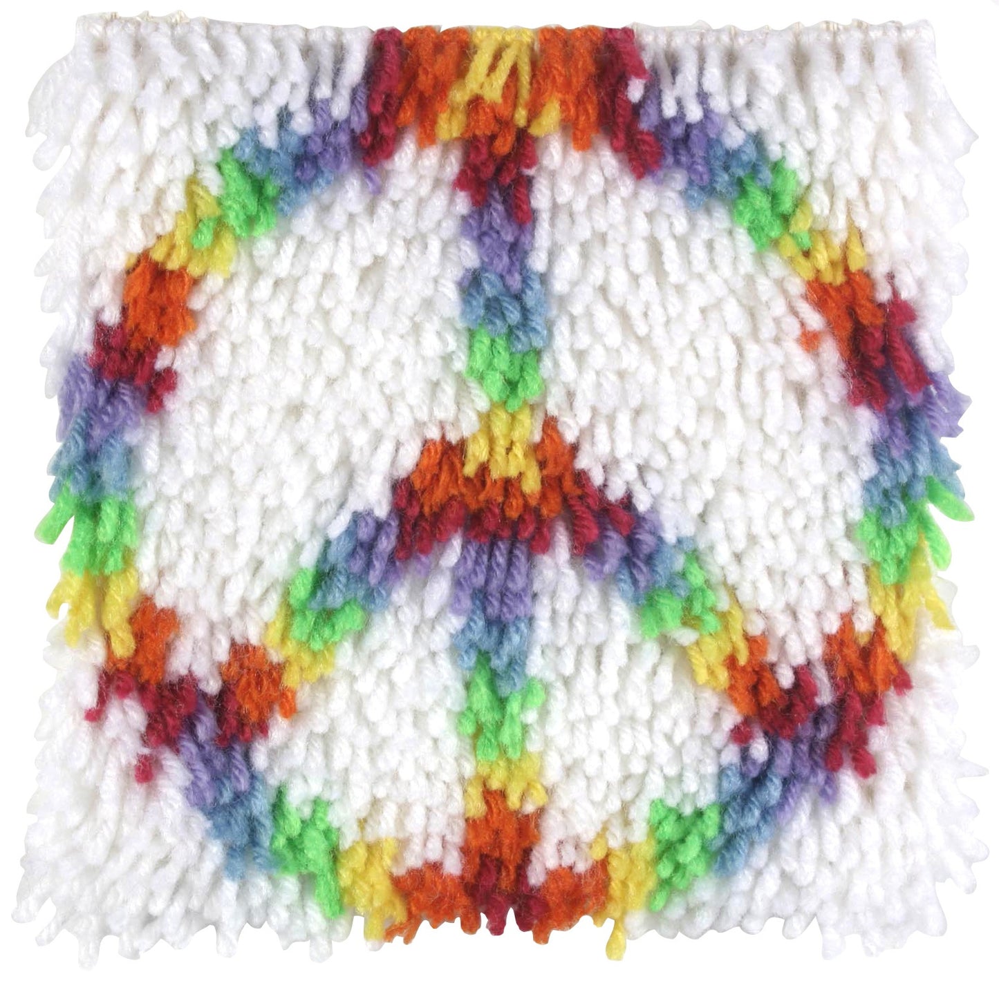 Caron Wonderart Latch Hook Kit 8"X8"-Peace