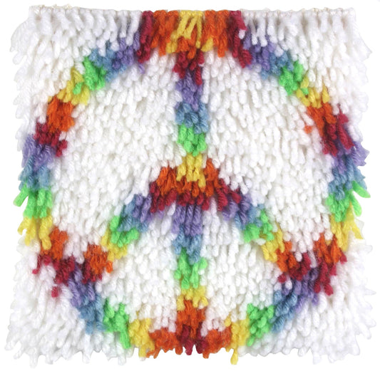 Caron Wonderart Latch Hook Kit 8"X8"-Peace