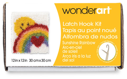 Caron Wonderart Latch Hook Kit 12"X12"-Sunshine Rainbow