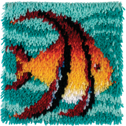 Caron Wonderart Latch Hook Kit 12"X12"-Angel Fish