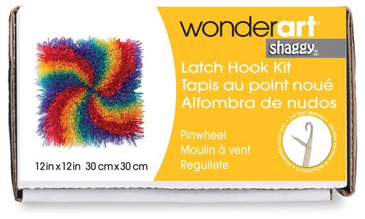 Caron Shaggy Latch Hook Kit 12"X12"-Pinwheel