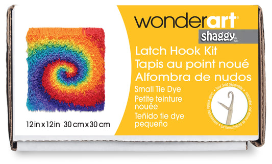 Caron Shaggy Latch Hook Kit 12"X12"-Tie Dye