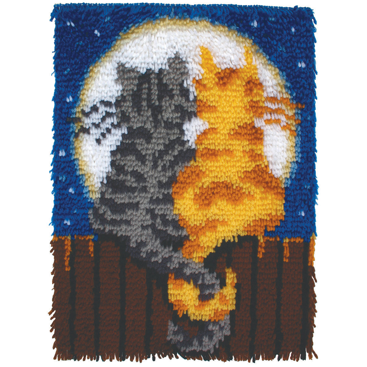 Caron Wonderart Latch Hook Kit 15"X20"-Moonlight Meow