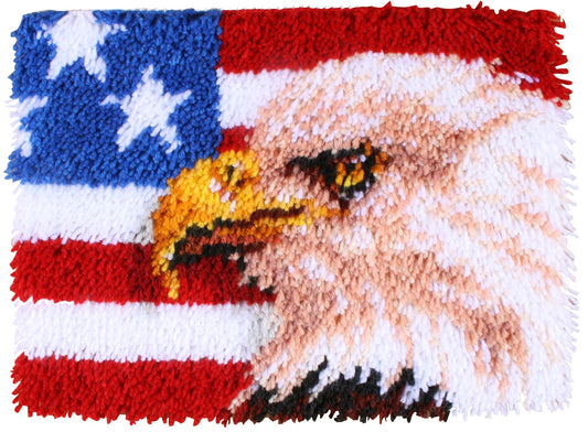 Caron Wonderart Latch Hook Kit 15"X20"-American Eagle