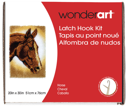 Caron Wonderart Classic Latch Hook Kit 20"X30"-Horse