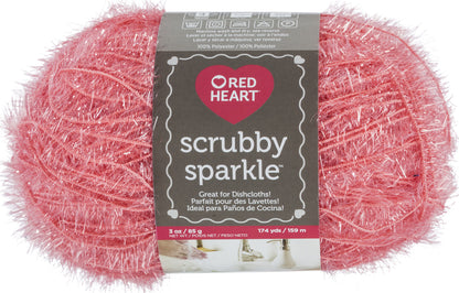 Red Heart Scrubby Sparkle Yarn-Lemon
