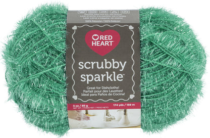 Red Heart Scrubby Sparkle Yarn-Lemon