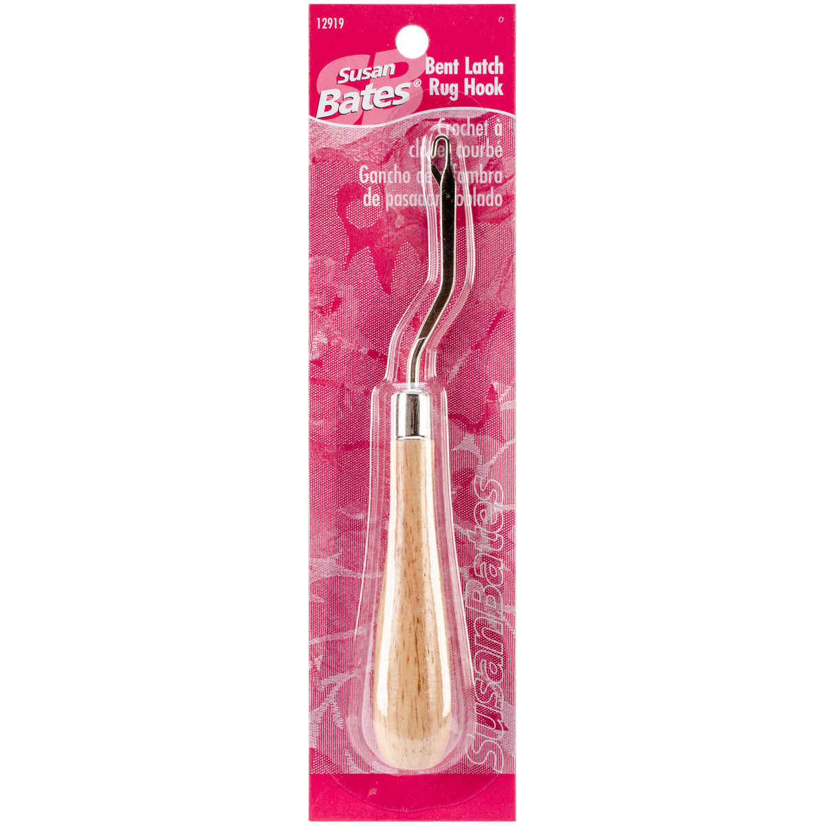 Susan Bates Bent Latch Hook 6.25"-Wood Handle