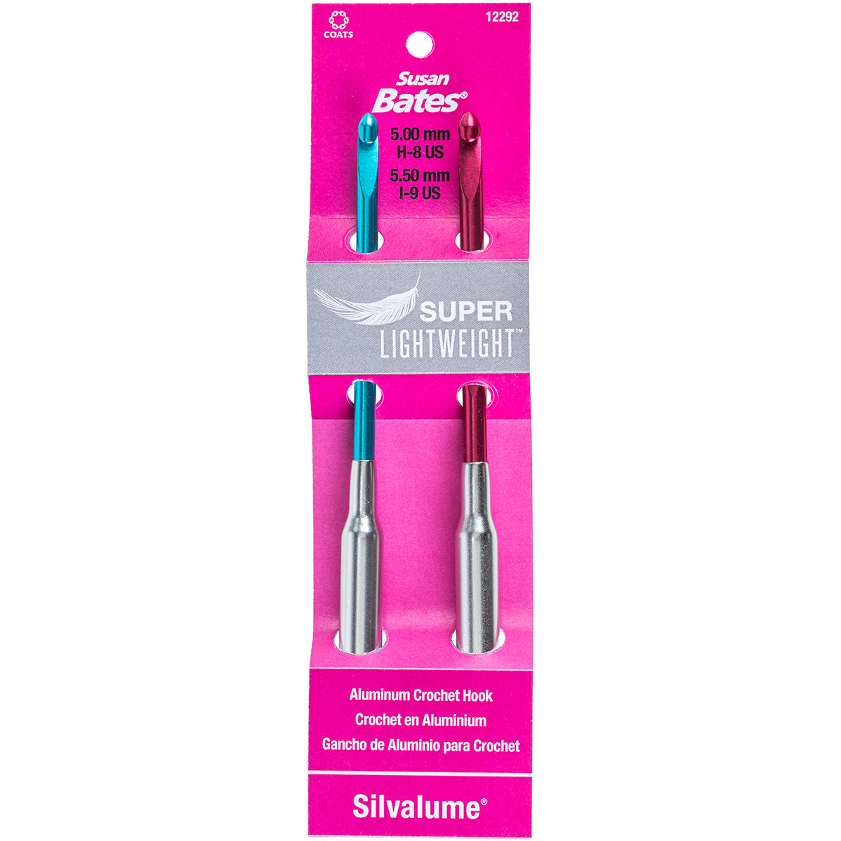 Susan Bates Silvalume Lightweight Aluminum Crochet Hook Set-Sizes F5 & G6