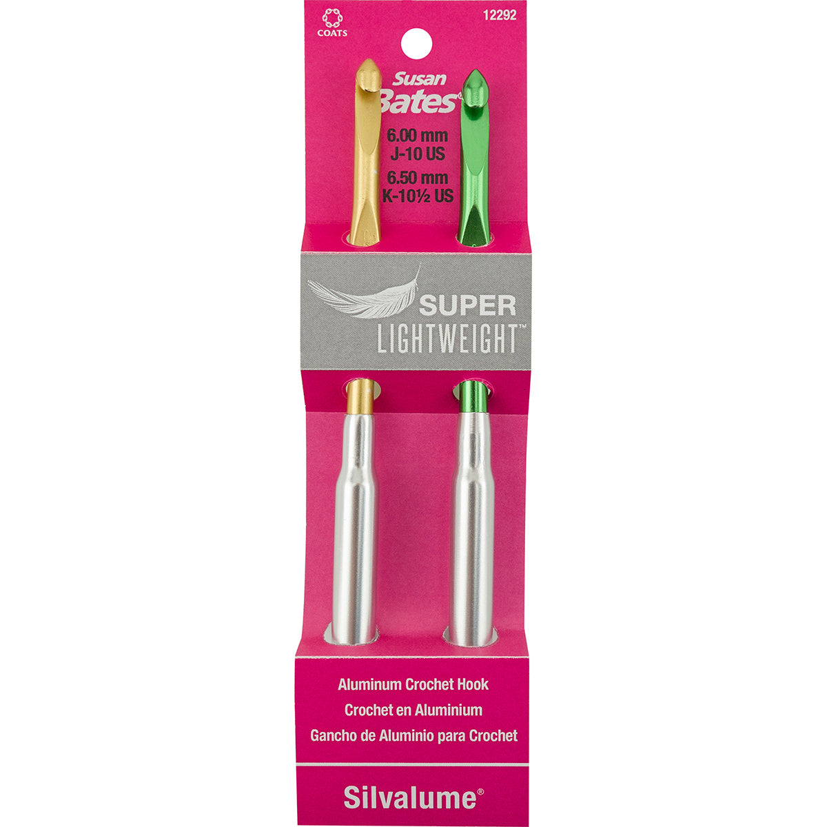 Susan Bates Silvalume Lightweight Aluminum Crochet Hook Set-Sizes F5 & G6