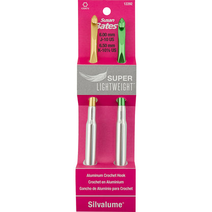 Susan Bates Silvalume Lightweight Aluminum Crochet Hook Set-Sizes F5 & G6