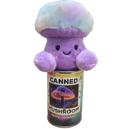 Canned Mushroom - Ombre Rainbow Mushroom Plush Gift w/Jokes: Pop Top Lid