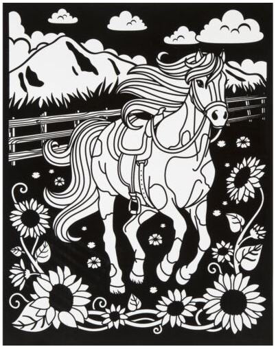 Color-In Velvet Poster 16"X20"-Horse