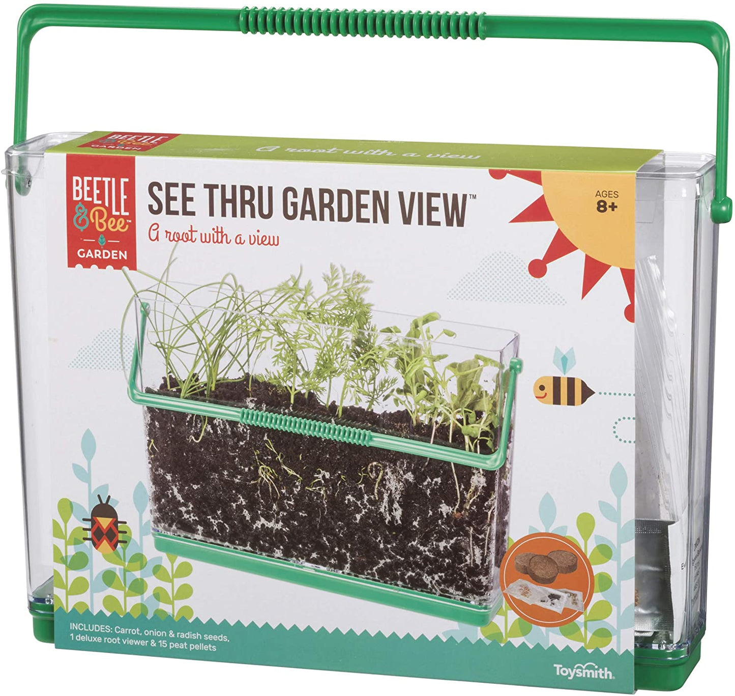Beetle & Bee See Thru Garden View by Toysmith Root Viewer - DIY Arts & Crafts Gardening for Kids & Teens Boys & Girls See Thru Root Viewer New Style