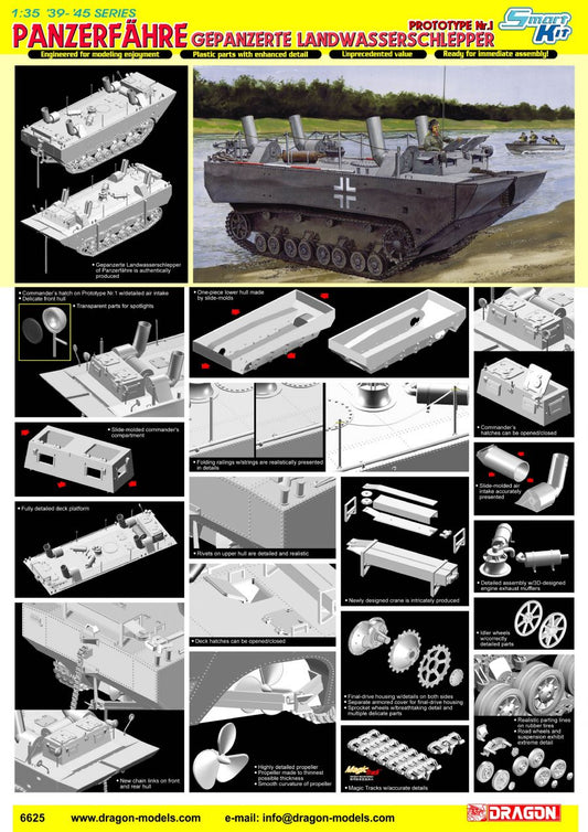 1/35 Scale Panzerfahre Gepanzerte Landwasserschlepper Prototype Nr.1 from the '39 - '45 Series