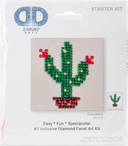 Diamond Dotz Diamond Embroidery Facet Art Kit 3"X3"-Texas Bloom
