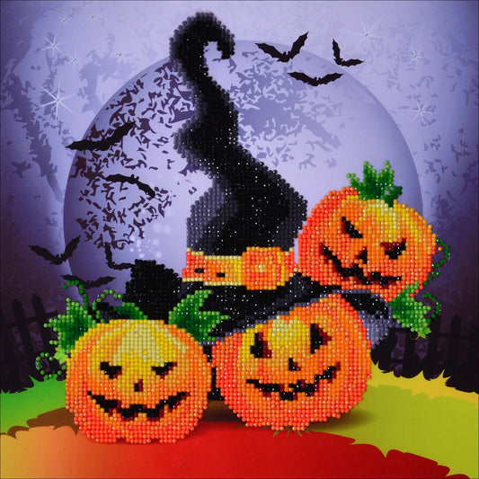 Diamond Dotz Diamond Embroidery Facet Art Kit 12.5"X12.5"-Halloween Magic (Witches Hat)