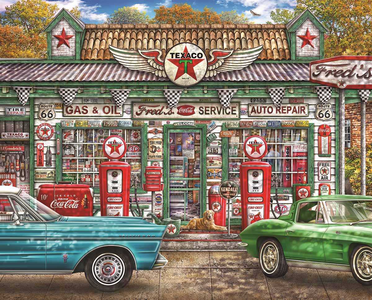 Fred's Service Station 1000 Piece Jigsaw Puzzle
