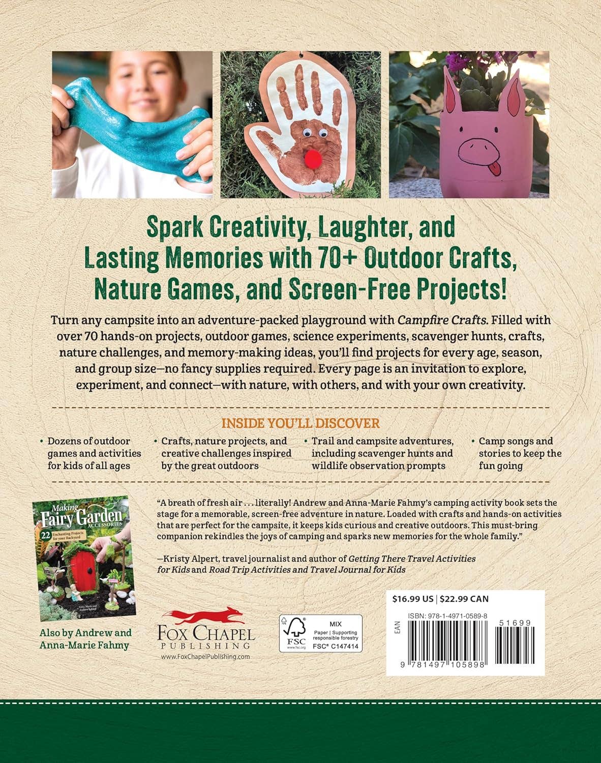 Fox Chapel Publishing - Campfire Crafts - 70+ Screen-Free Outdoor Projects Book