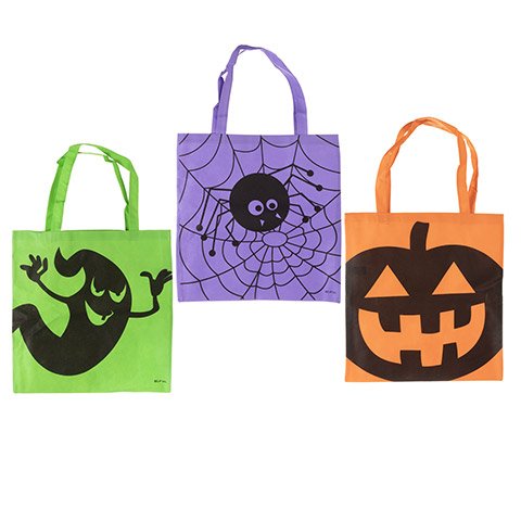 Halloween Tote Bag: 15.25 x 16 inches 3 Assorted Styles