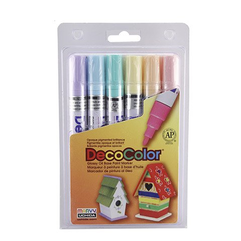 Uchida Broad Tip Paint Markers Set 6 Pastel Colors
