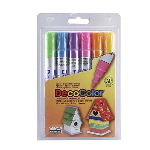 Uchida Broad Tip Paint Markers Set 6 Hot Colors