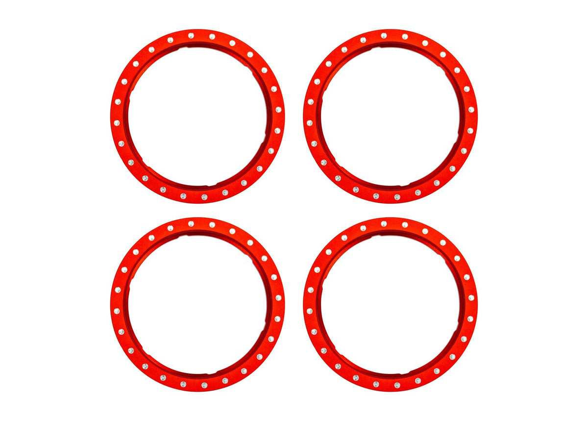 Pro Scale Red Aluminum Beadlock Rings (4)