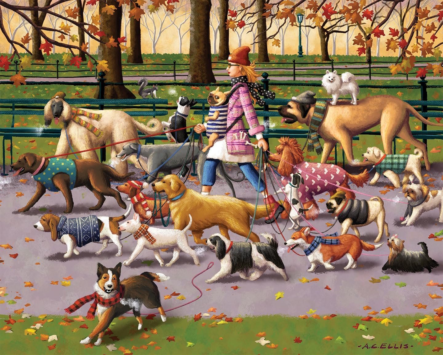 Dog Walker - 1000 Piece Puzzle Traditional