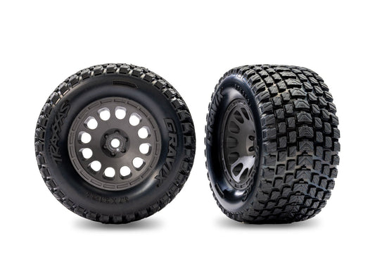 Gray Rear Mini XRT Wheels w/ Gravix Tires (2)