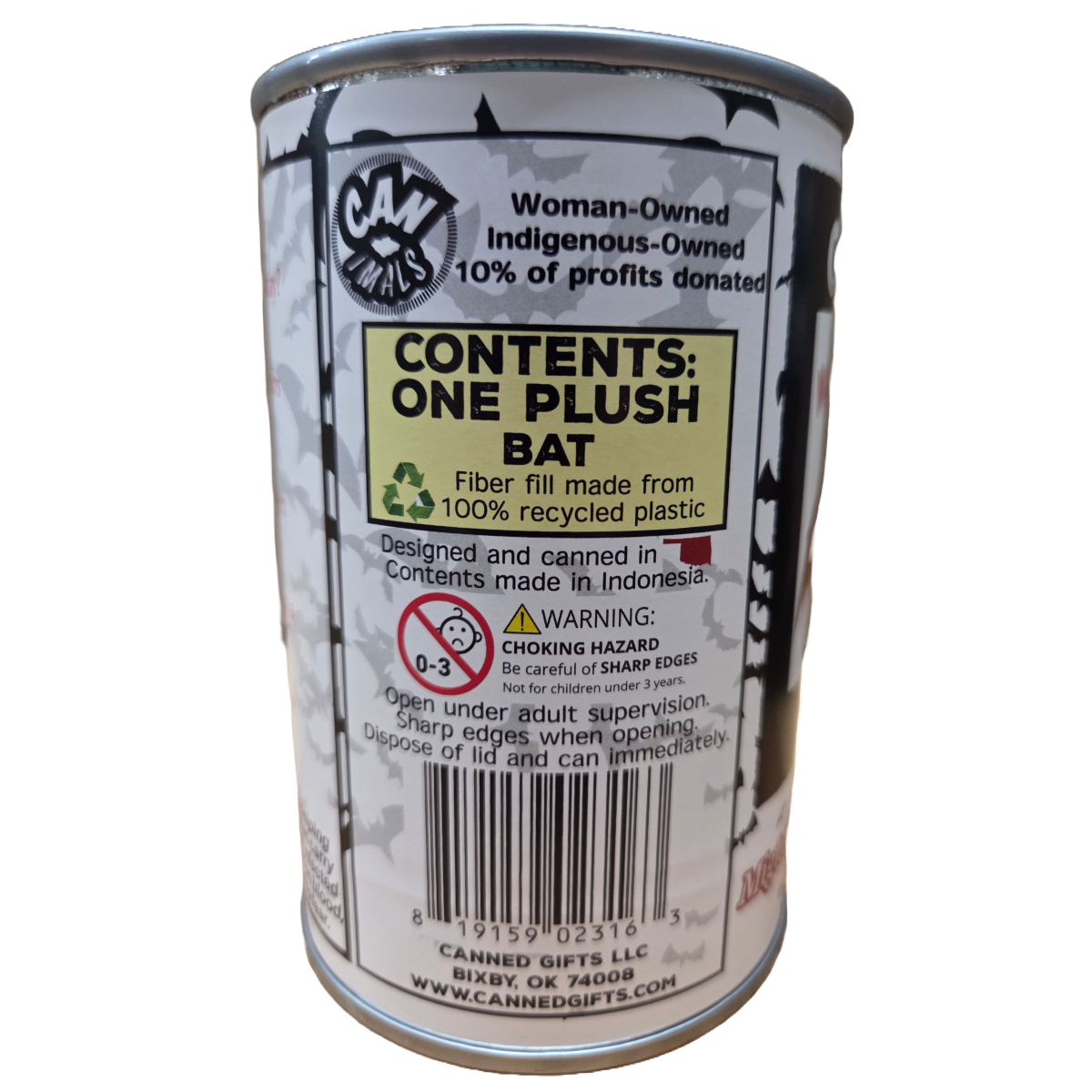 Mochi the Canned Bat | Stuffed Animal Plush in Can w/Jokes: Pop Top Lid