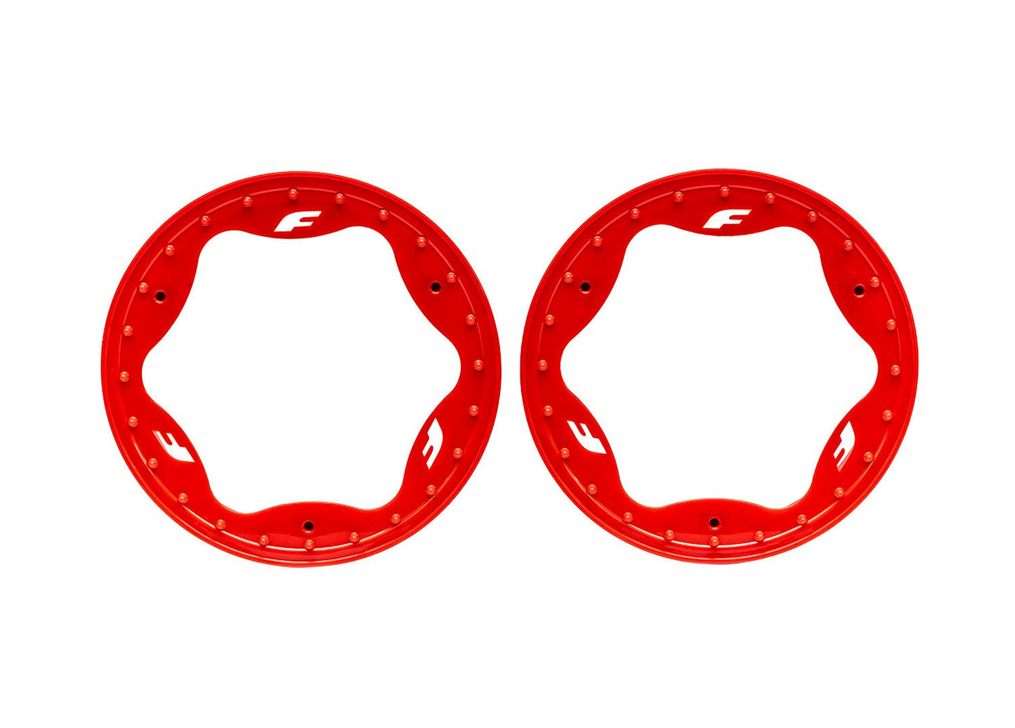3.5" Red Funco Front Beadlock Rings (2)