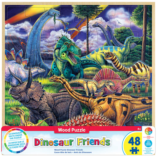 Wood Fun Facts - Dinosaur Friends 48pc Wood Puzzle