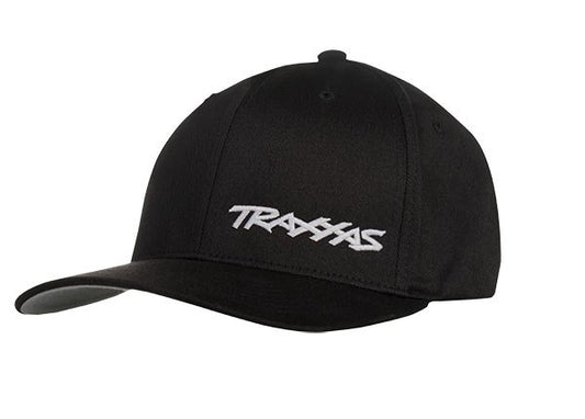 FLEX HAT CURVE BILL BLK/WHT L/XL TRAXXAS LOGO