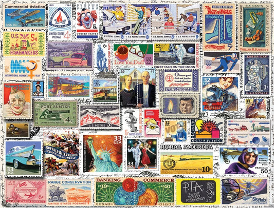 Classic Stamps (1238PZ) - 550 Piece Jigsaw Puzzle