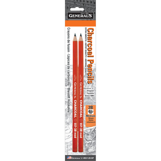 General's Charcoal Pencils 2/Pkg-2B