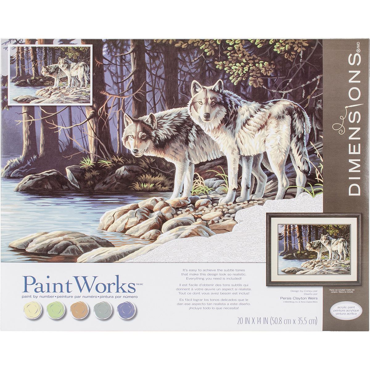Paint Works Paint By Number Kit 20"X14"-Gray Wolves
