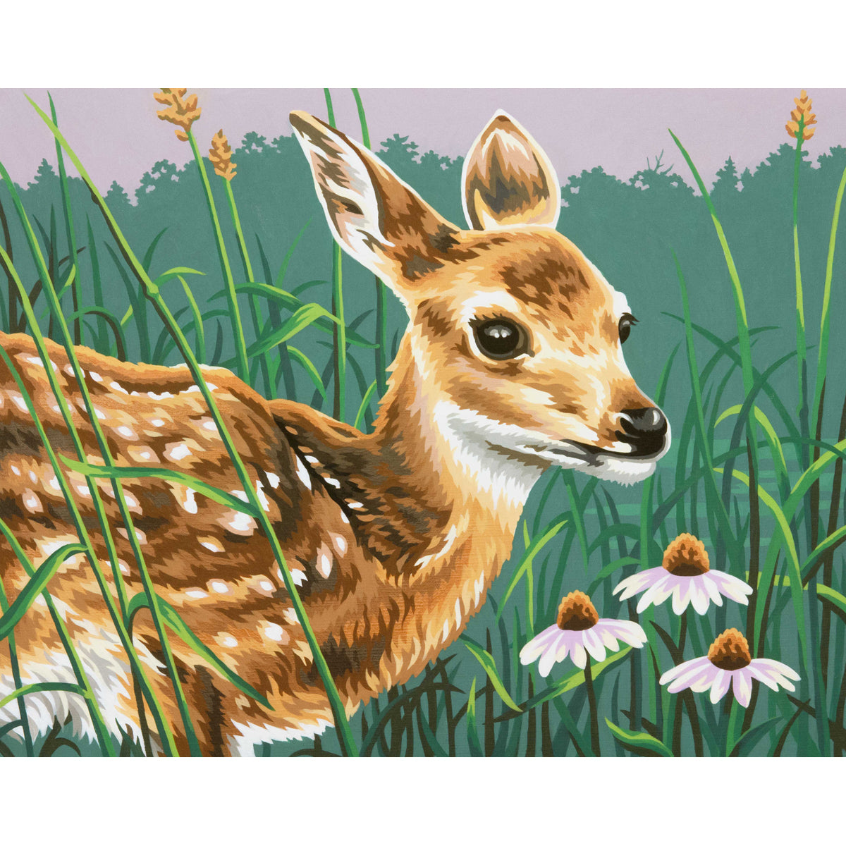 Paint Works Paint By Number Kit 14"X11"-Fawn & Flowers