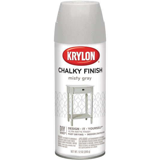 Chalky Finish Aerosol Spray Paint 12oz-Misty Gray