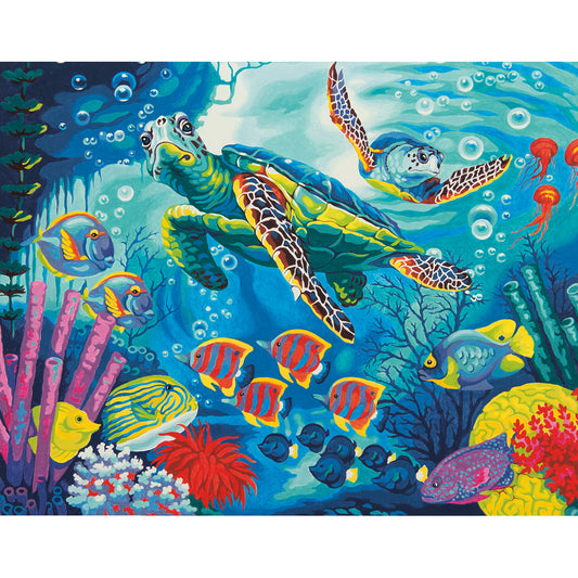 Paint Works Paint By Number Kit 14"X11"-Sea Turtles