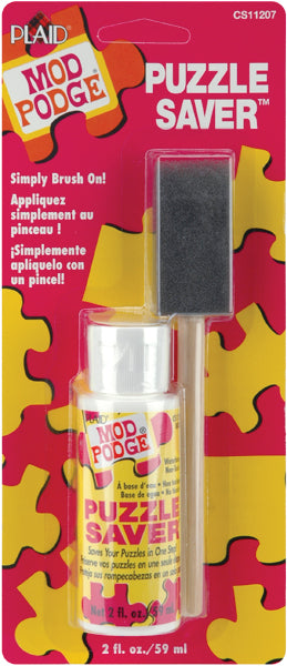Plaid Mod Podge Puzzle Saver W/Foam Brush-2oz