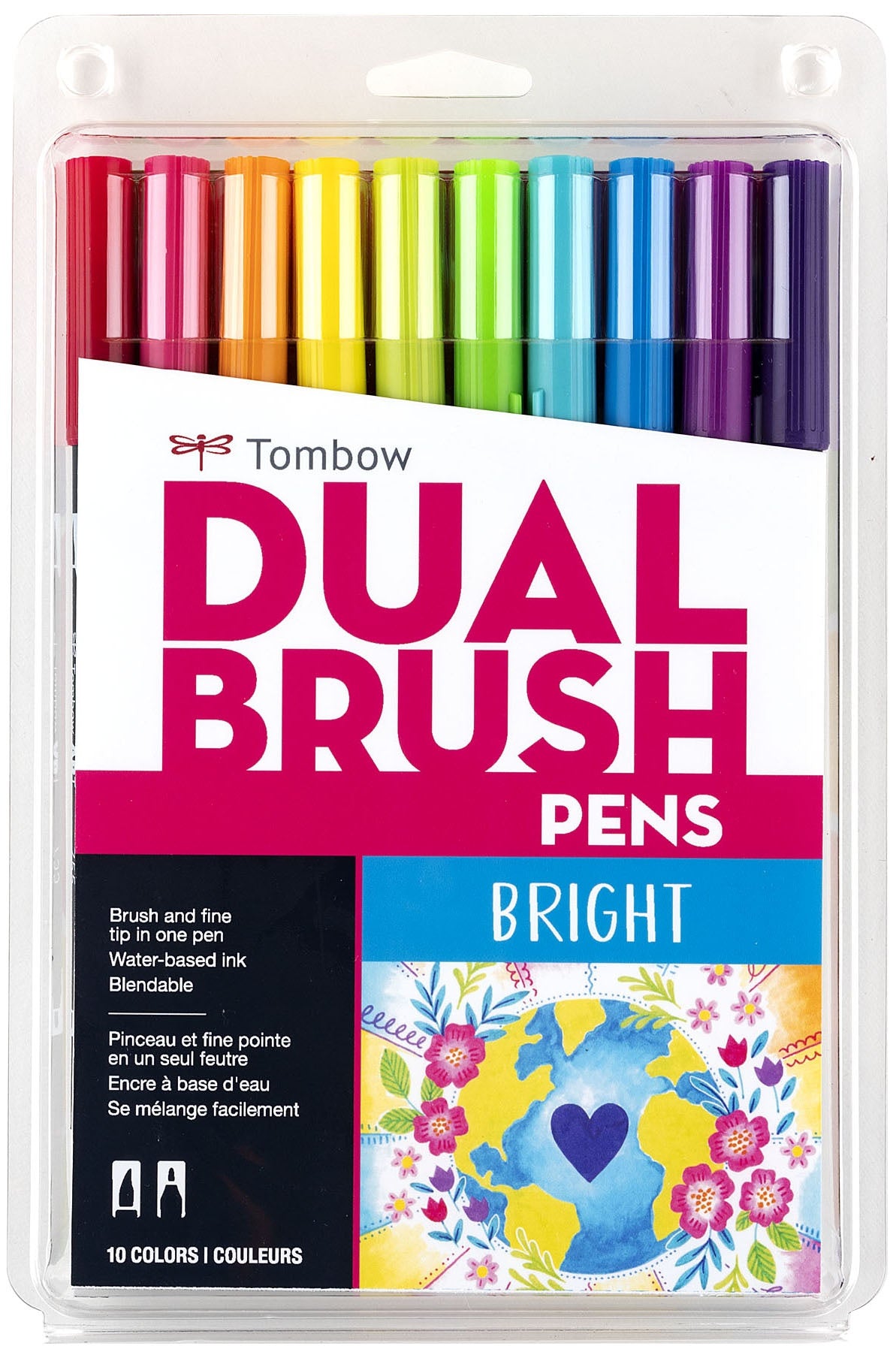 Tombow Dual Brush Pens 10/Pkg-Primary