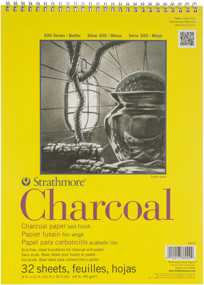 Strathmore Charcoal Spiral Paper Pad 9"X12"-32 Sheets