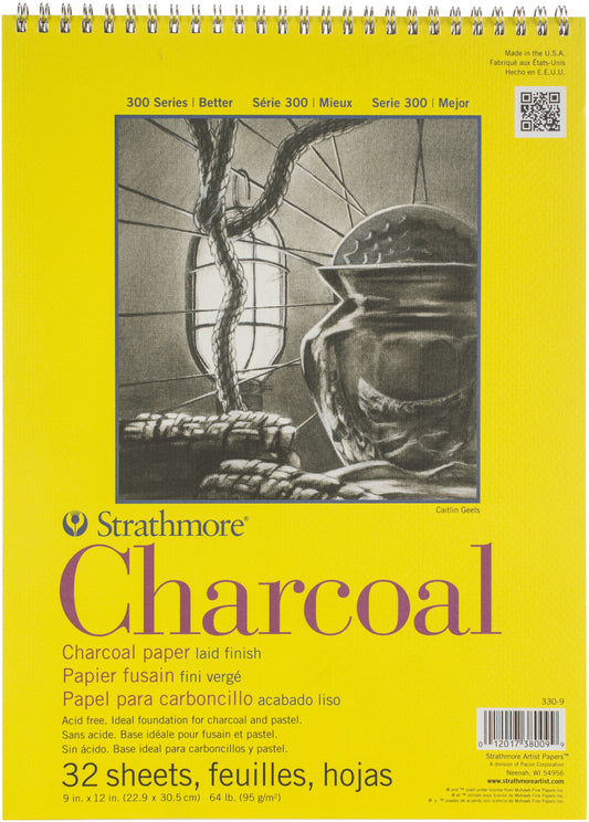 Strathmore Charcoal Spiral Paper Pad 9"X12"-32 Sheets