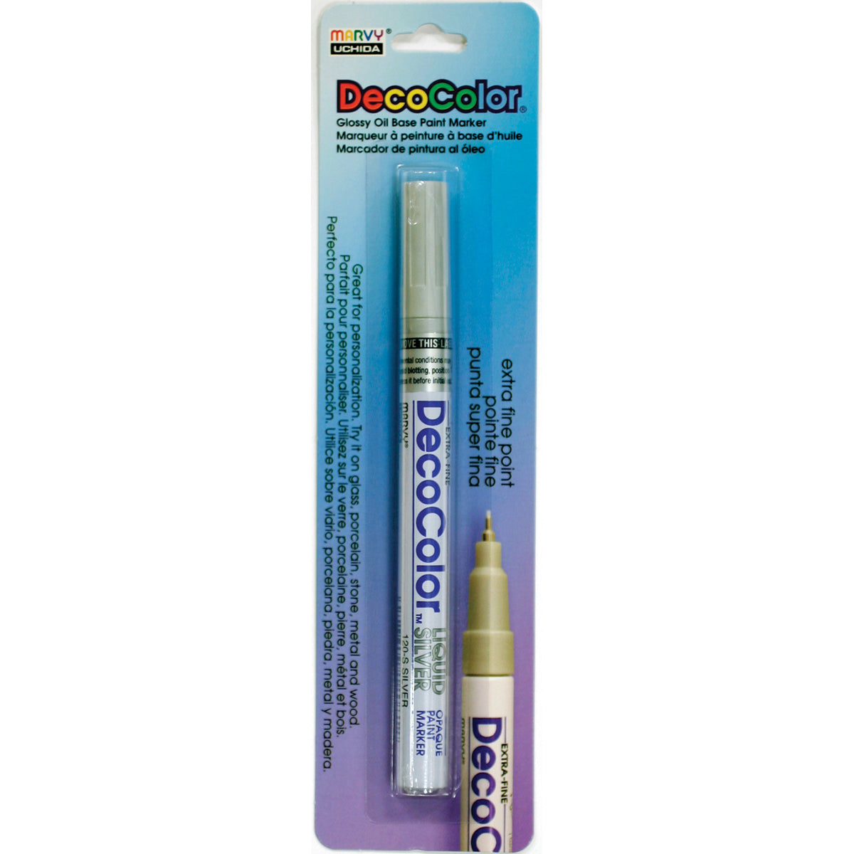 Uchida DecoColor Extra Fine Metallic Opaque Paint Marker-Liquid Silver