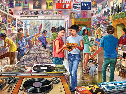 Vintage Record Store (1422pz) - 1000 Piece Jigsaw Puzzle
