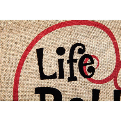 Life is Better with Cat Garden Burlap Flag