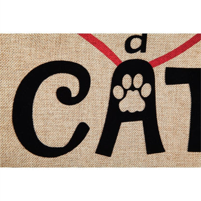 Life is Better with Cat Garden Burlap Flag