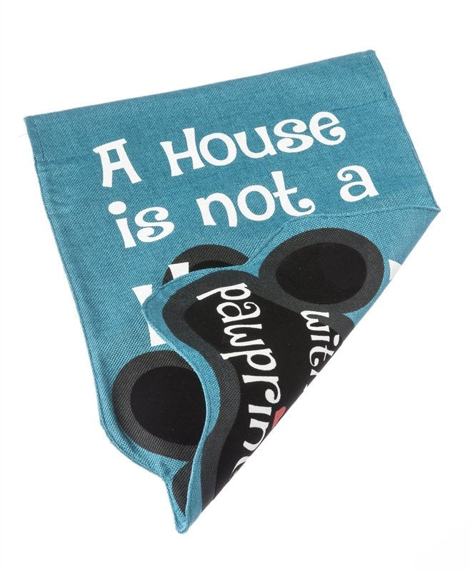 Paw Prints Garden Burlap Flag