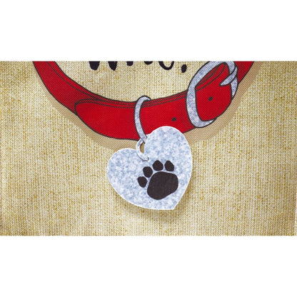 Who Rescued Who? Garden Burlap Flag